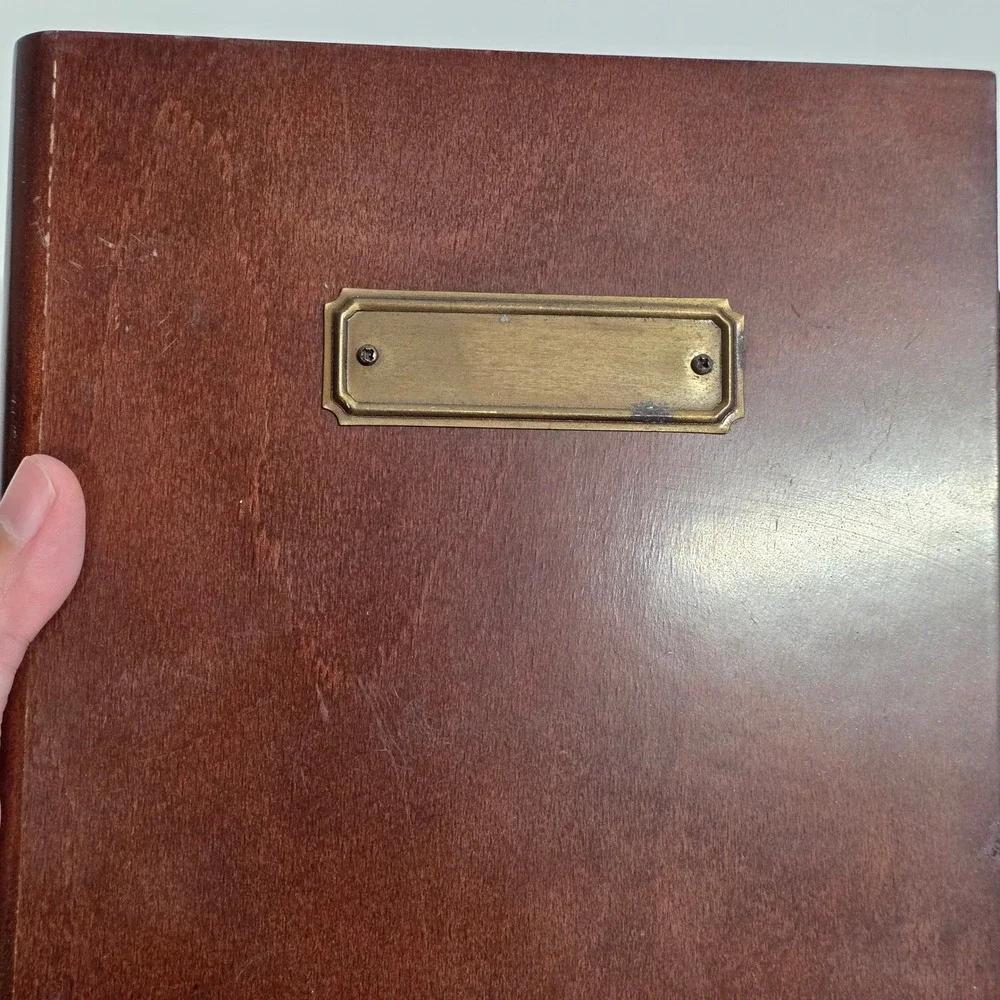 Vintage 1994 Bombay Company Wood Stationery Box Ribbon Tie Mahogany Finish
